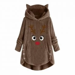 Jennifer 0109 Store Reindeer Fluffy Hoodie