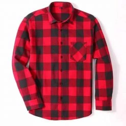BINJUEMENS Store Oxford Plaid Shirt