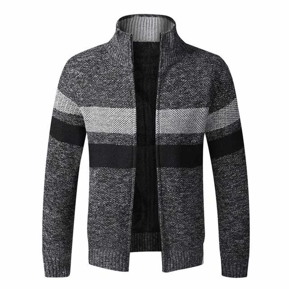 JayRuoYi Clothes Store Casual Striped Zipper Cardigan Men's Apparels 4 JayRuoYi Clothes Store Casual Striped Zipper Cardigan Men's Apparels