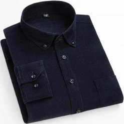 Li Yuan Oversea Store Sky Madrid Corduroy Button-Down Shirt