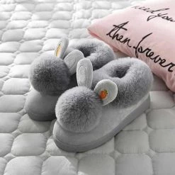 RASS PLE Official Store Women's Apparels Sky Madrid Rabbit Ear Plush Slippers