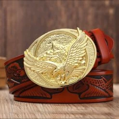 GFOHUO Belt Store Flying Eagle Leather Belt
