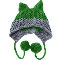 BomHCS Store Sky Madrid Fox Ears Knitted Beanie Women's Apparels