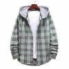 Mapleking Store North Royal Hooded Plaid Button-Up Shirt Men's Apparels