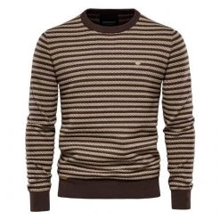 AIOPESON Official Store Sky Madrid Cotton Striped Pullover