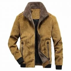 SAYAXIGA Professional Store Men's Apparels Sherpa Collar Corduroy Jacket
