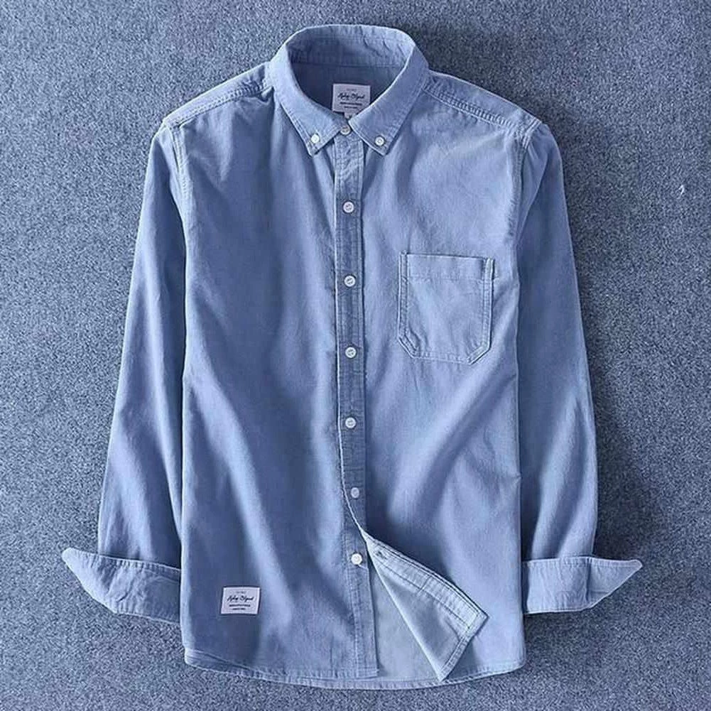 Schinteon Official Store Sky Madrid Corduroy Button-Up Shirt Men's Apparels 3 Schinteon Official Store Sky Madrid Corduroy Button-Up Shirt Men's Apparels