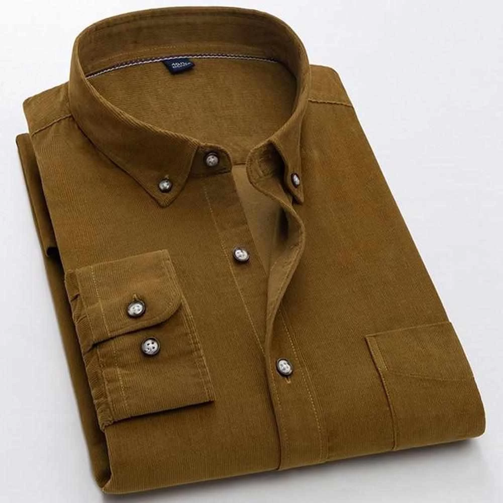 Donghuan Overseas Store Men's Apparels North Royal Corduroy Button-Down Shirt 5 Donghuan Overseas Store Men's Apparels North Royal Corduroy Button-Down Shirt