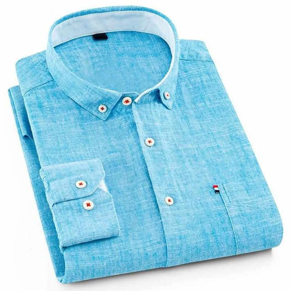 BeckyWalk Store Sky Madrid Cotton Dress Shirt 3 BeckyWalk Store Sky Madrid Cotton Dress Shirt
