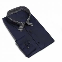 VISADA JAUNA - Store Sky Madrid Striped Slim Long-Sleeve Shirt