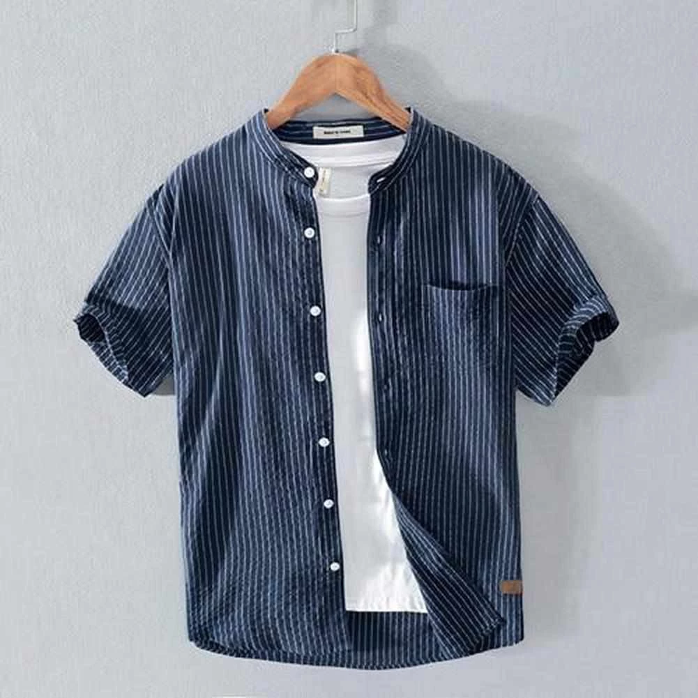 MOGELAISI Official Store Saint Morris Striped Short Sleeve Shirt Men's Apparels 5 MOGELAISI Official Store Saint Morris Striped Short Sleeve Shirt Men's Apparels