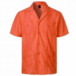PARKLEES Official Store Sky Madrid Guayabera Shirt