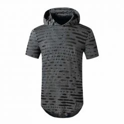 MANTORS Men's Store Sky Madrid Ripped Hooded T-Shirt
