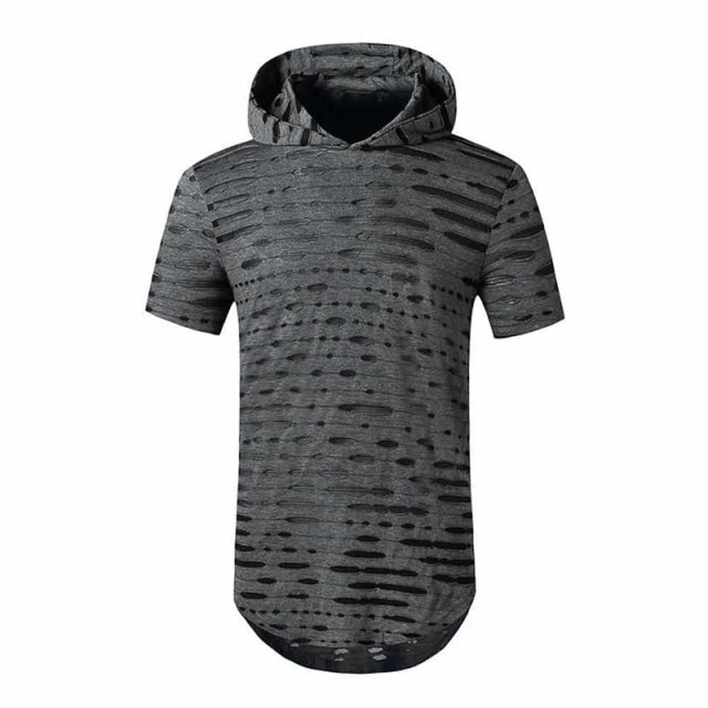 MANTORS Men's Store Sky Madrid Ripped Hooded T-Shirt 3 MANTORS Men's Store Sky Madrid Ripped Hooded T-Shirt