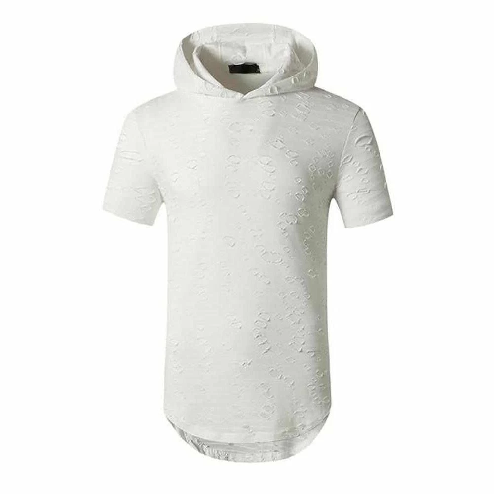 MANTORS Men's Store Sky Madrid Ripped Hooded T-Shirt 7 MANTORS Men's Store Sky Madrid Ripped Hooded T-Shirt