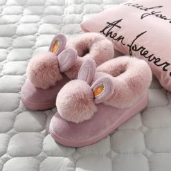 RASS PLE Official Store Women's Apparels Sky Madrid Rabbit Ear Plush Slippers