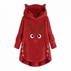 Jennifer 0109 Store Reindeer Fluffy Hoodie