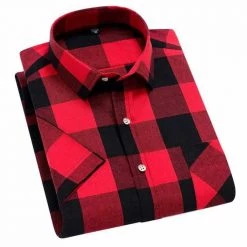 Yubanyuxin Advanced Store North Royal Short Sleeve Plaid Shirt Men's Apparels