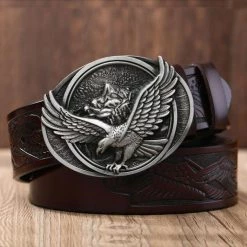 GFOHUO Belt Store Flying Eagle Leather Belt