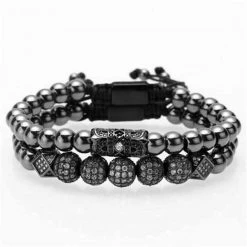 Mcllroy Official Store Men's Apparels Stainless Steel Beaded Bracelet Set
