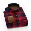AOLIWEN Official Store Fleece Plaid Shirt Men's Apparels