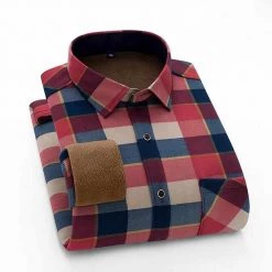 AOLIWEN Official Store Fleece Plaid Shirt Men's Apparels 8 AOLIWEN Official Store Fleece Plaid Shirt Men's Apparels