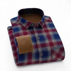AOLIWEN Official Store Fleece Plaid Shirt Men's Apparels 11 AOLIWEN Official Store Fleece Plaid Shirt Men's Apparels