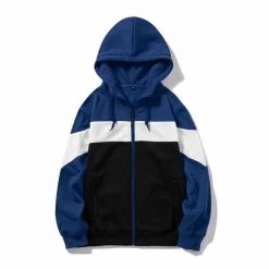 DUOFIER Online Store Saint Morris ZIp-Up Patchwork Hoodie