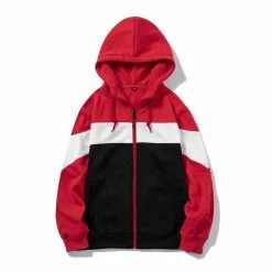DUOFIER Online Store Saint Morris ZIp-Up Patchwork Hoodie