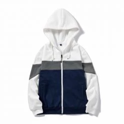 DUOFIER Online Store Saint Morris ZIp-Up Patchwork Hoodie