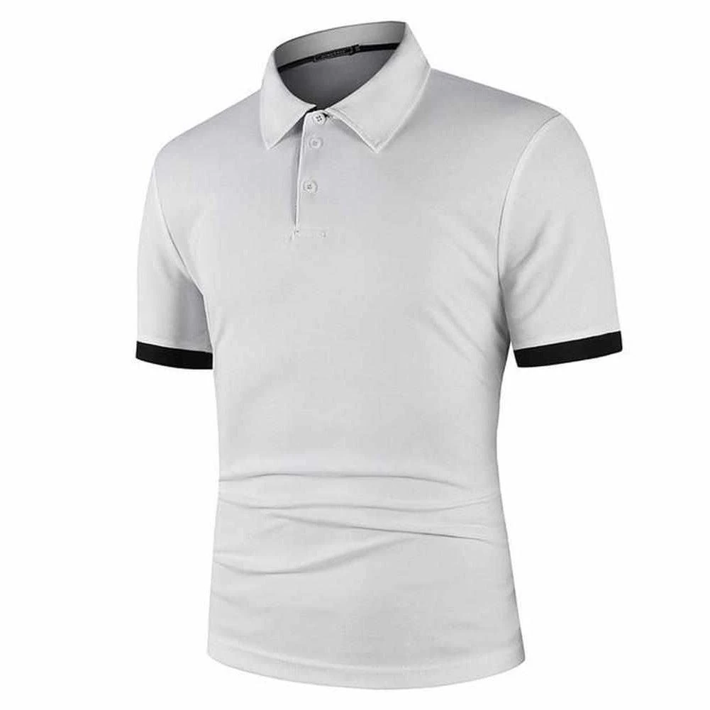YiBaoXin Store Sky Madrid Dual Tone Polo Shirt Men's Apparels 9 YiBaoXin Store Sky Madrid Dual Tone Polo Shirt Men's Apparels