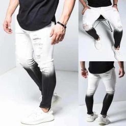 LUCLESAM Costume Store Fusion Ripped Skinny Pants Men's Apparels
