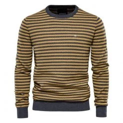 AIOPESON Official Store Sky Madrid Cotton Striped Pullover