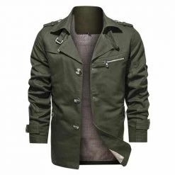 AIOPESON Official Store Men's Apparels Sky Madrid Button-Up Trench Coat