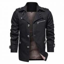 AIOPESON Official Store Men's Apparels Sky Madrid Button-Up Trench Coat