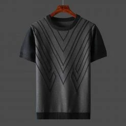 Shop5887465 Store Sky Madrid Knitted Short Sleeve T-Shirt