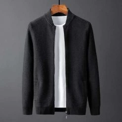 SHISENBU Official Store Sky Madrid Zipper Cardigan