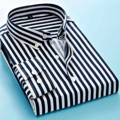 Shop3514010 Store Men's Apparels North Royal Executive Button-Down Striped Shirt