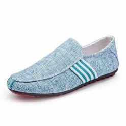 Krona Business Store Casual Striped Moccasins Men's Apparels