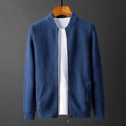 SHISENBU Official Store Sky Madrid Zipper Cardigan