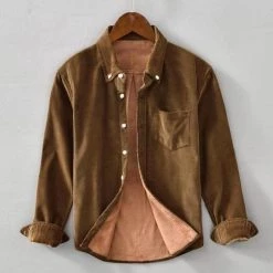 Cotton Linen Store Sky Madrid Contrast Velvet Shirt Men's Apparels