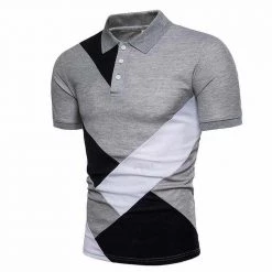 YiBaoXin Store North Royal Contrast Striped Polo Shirt Men's Apparels