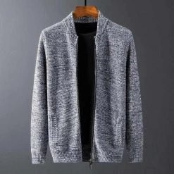 SHISENBU Official Store Sky Madrid Zipper Cardigan