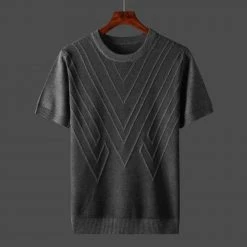 Shop5887465 Store Sky Madrid Knitted Short Sleeve T-Shirt