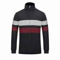 JayRuoYi Clothes Store Casual Striped Zipper Cardigan Men's Apparels 10 JayRuoYi Clothes Store Casual Striped Zipper Cardigan Men's Apparels