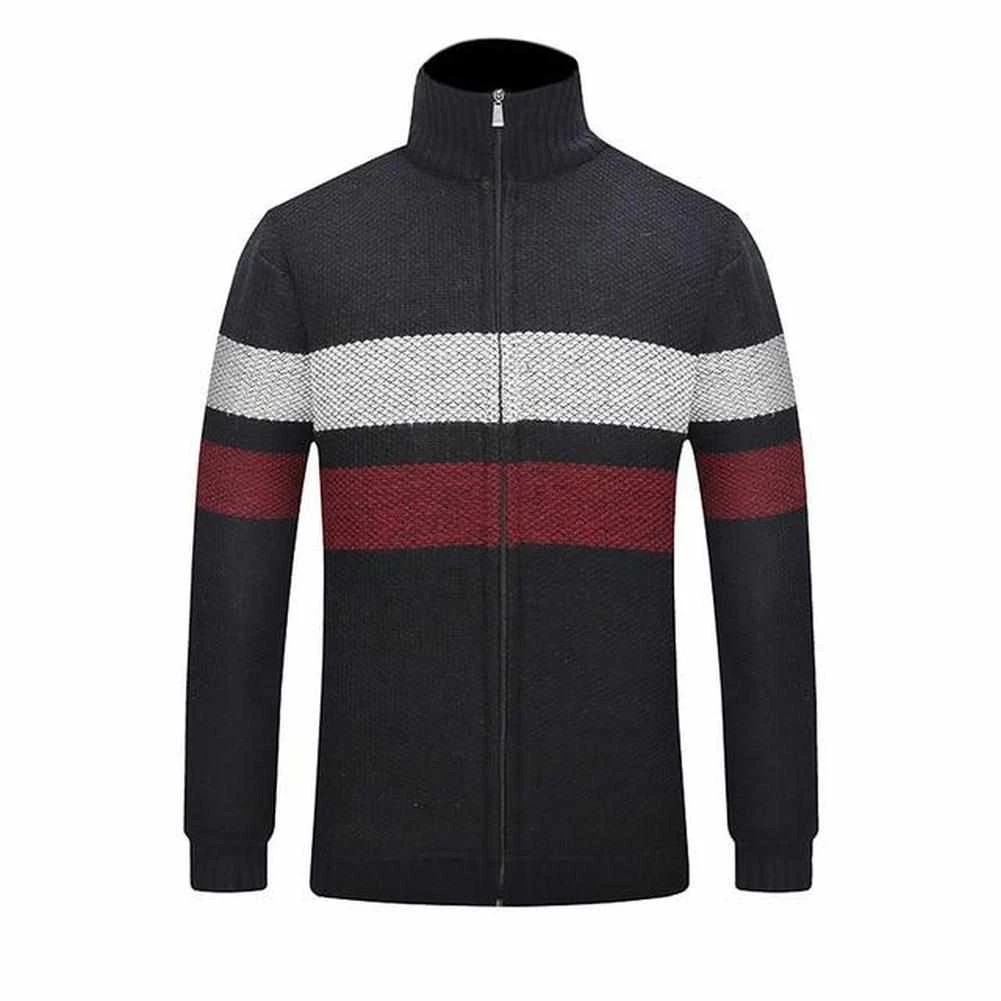 JayRuoYi Clothes Store Casual Striped Zipper Cardigan Men's Apparels 6 JayRuoYi Clothes Store Casual Striped Zipper Cardigan Men's Apparels