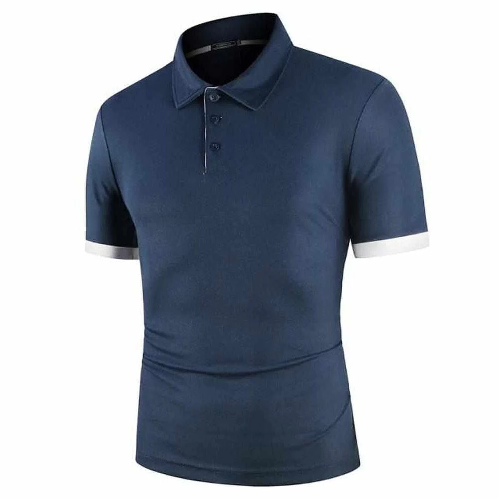 YiBaoXin Store Sky Madrid Dual Tone Polo Shirt Men's Apparels 10 YiBaoXin Store Sky Madrid Dual Tone Polo Shirt Men's Apparels
