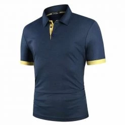 YiBaoXin Store Sky Madrid Dual Tone Polo Shirt Men's Apparels 13 YiBaoXin Store Sky Madrid Dual Tone Polo Shirt Men's Apparels