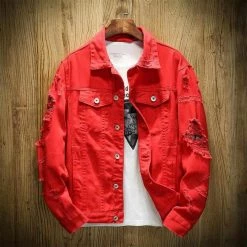 QCIV Official Store Men's Apparels Saint Morris Ripped Denim Jacket